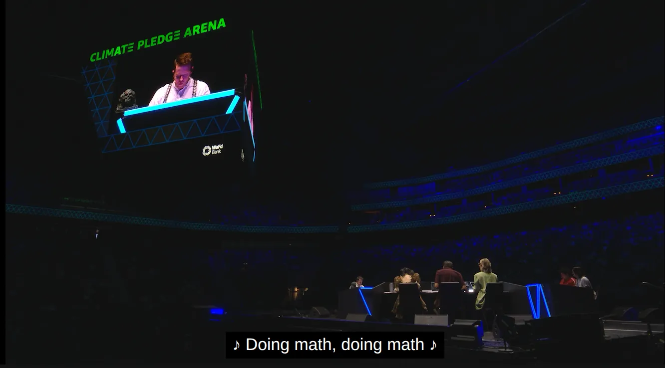 Brennan Lee Mulligan sings to his dice in this photo of the Intrepid Hero cast