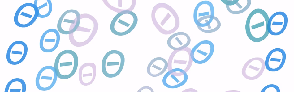 The math symbol theta in colors of blue on white background