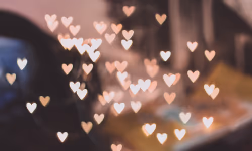 Hearts on a blurry background